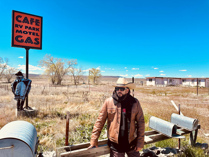 Chaqueta Steazy Ryder de Lords x Cleaver Culture - Sherpa de cuero marrón