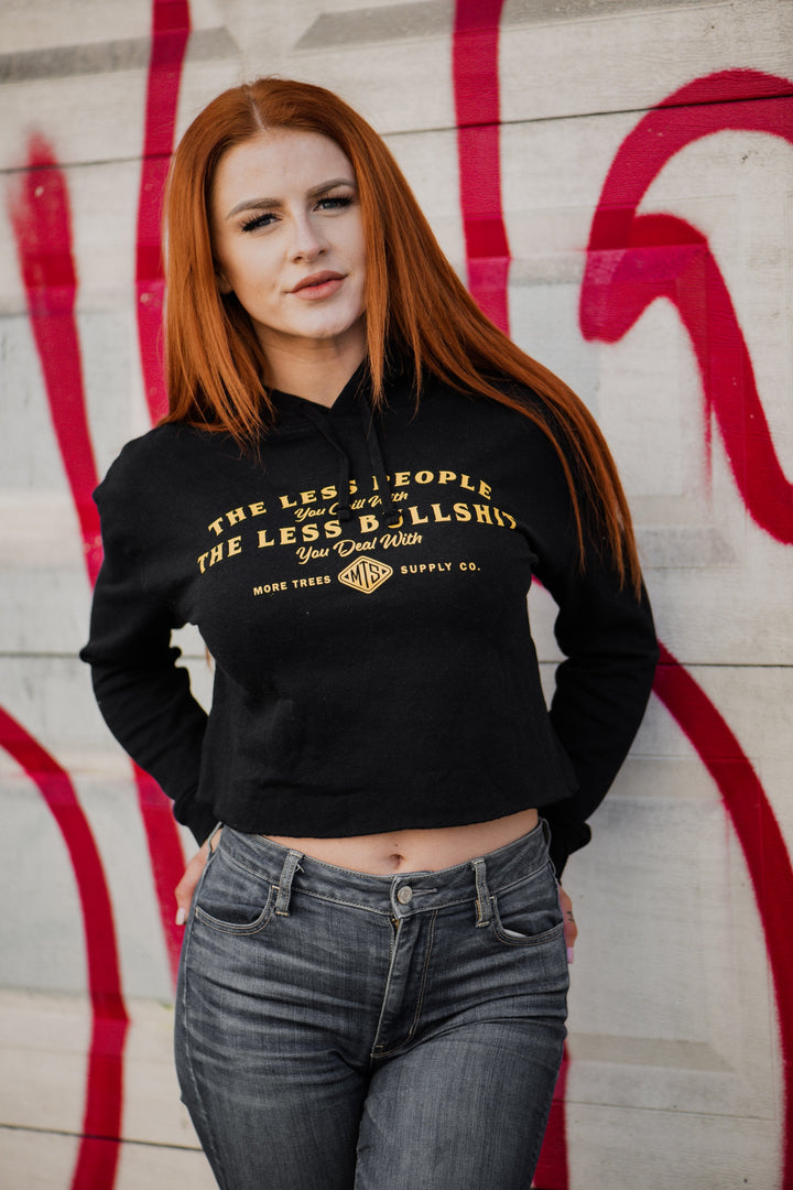 Sudadera corta con capucha para mujer Less People