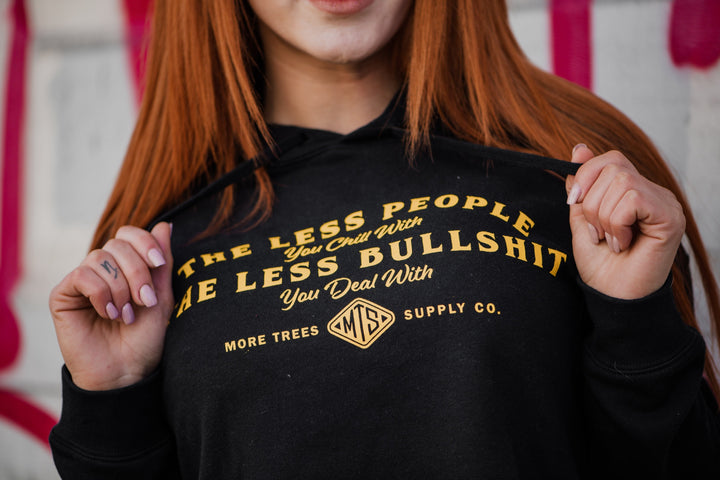 Sudadera corta con capucha para mujer Less People