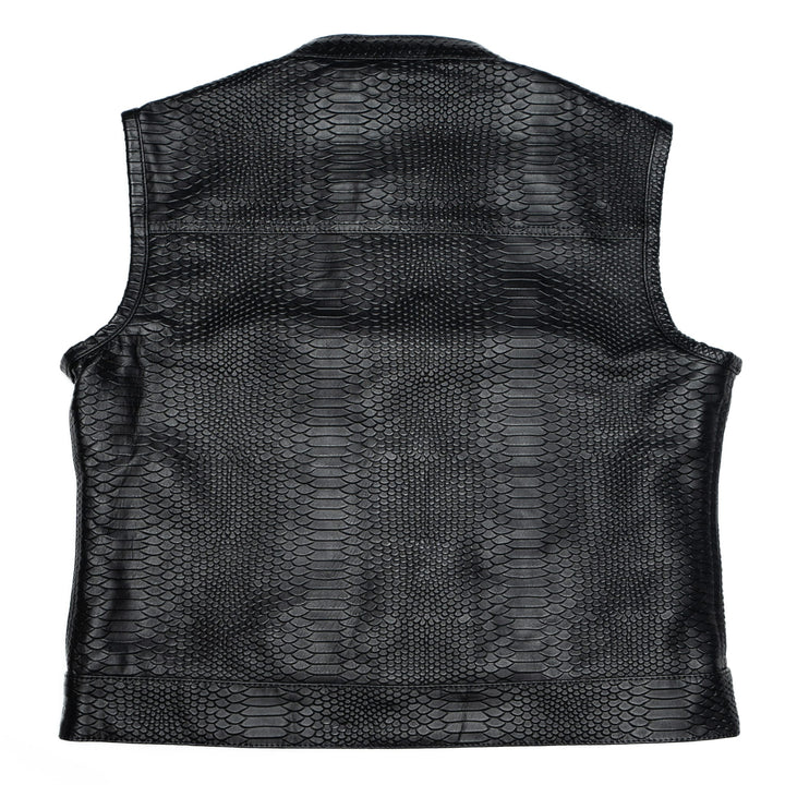 Cleaver Culture Women's Moto Vest - Black Dragon Leather