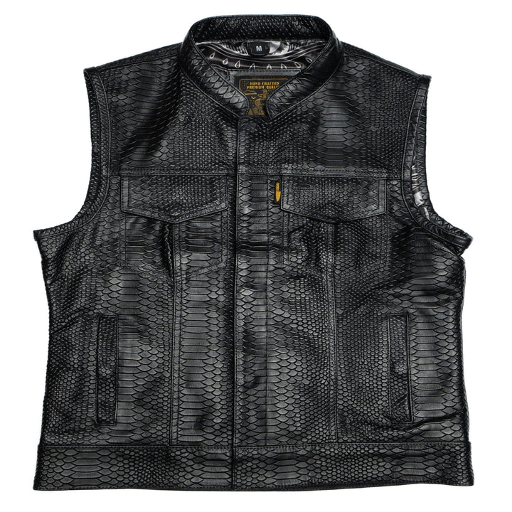 Cleaver Culture Women's Moto Vest - Black Dragon Leather