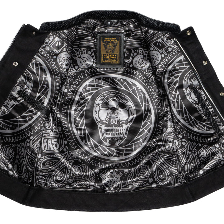 Cleaver Culture Women's Moto Vest - Black Dragon Leather