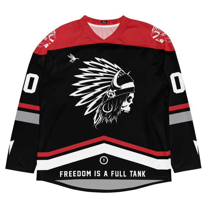 Camiseta de hockey personalizada del Chief OG - Negro/Rojo