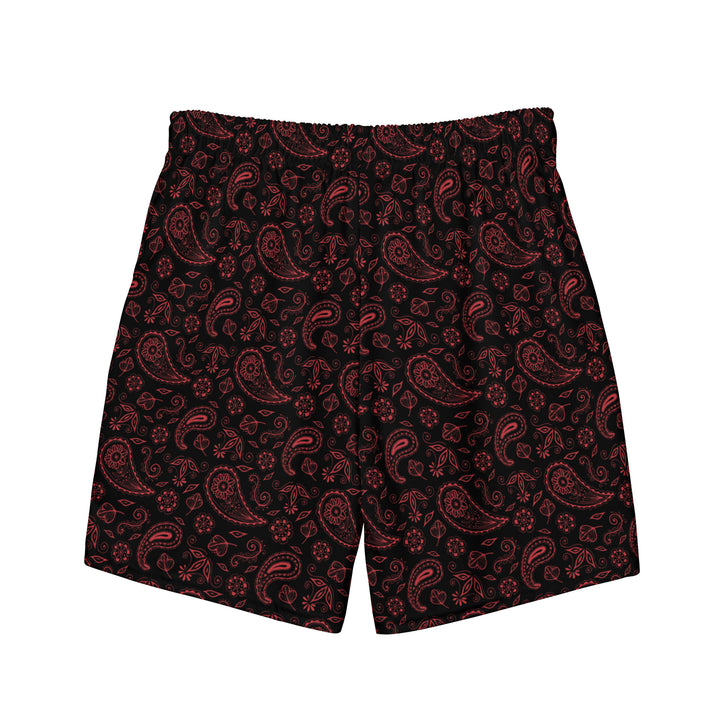 Team Lords Swim Trunks - Black/Red Paisley