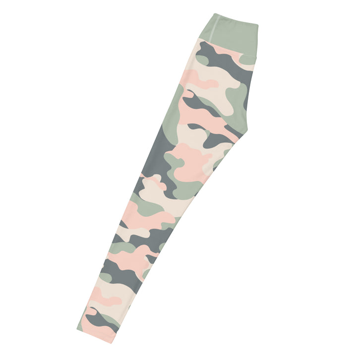 Leggings Pitstop de tiro alto para mujer - Camuflaje rosa