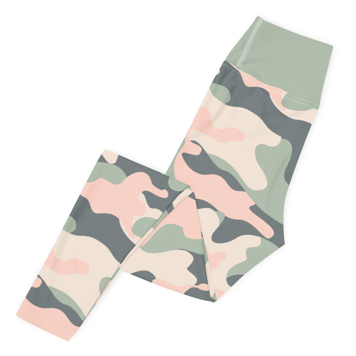 Leggings Pitstop de tiro alto para mujer - Camuflaje rosa