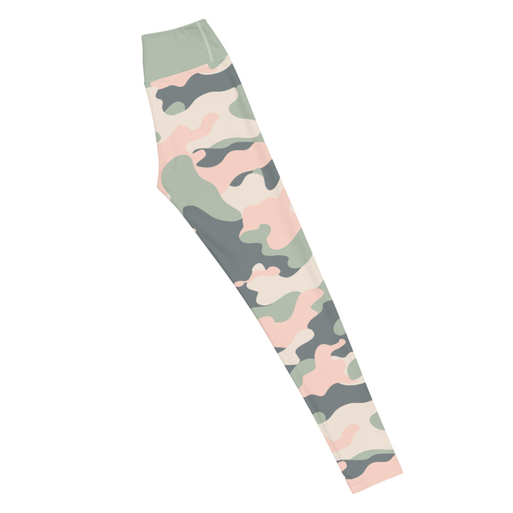 Leggings Pitstop de tiro alto para mujer - Camuflaje rosa