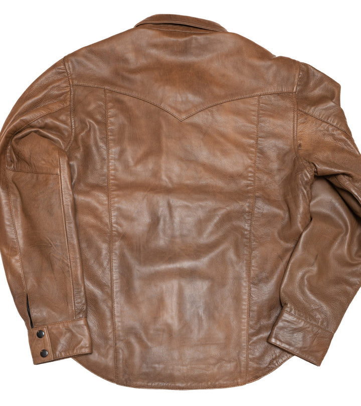 Cleaver Culture Western Shirt - Distressed Brown Leather
