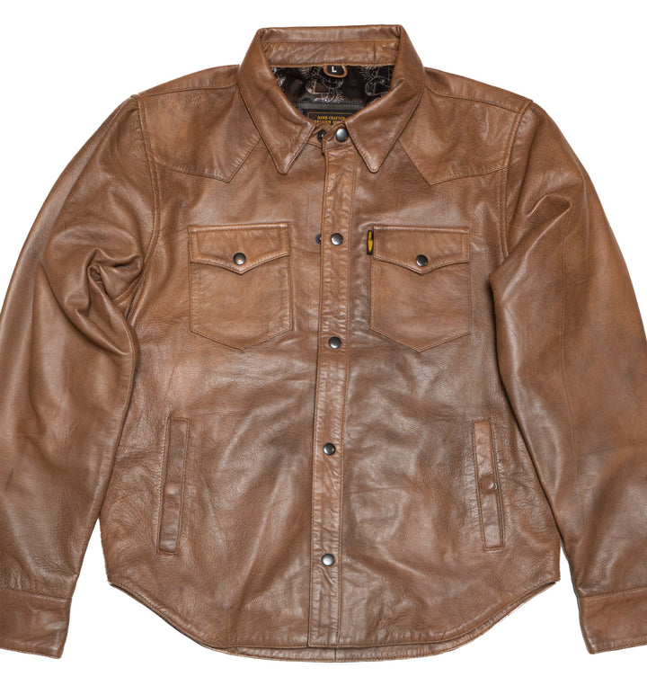 Cleaver Culture Western Shirt - Distressed Brown Leather