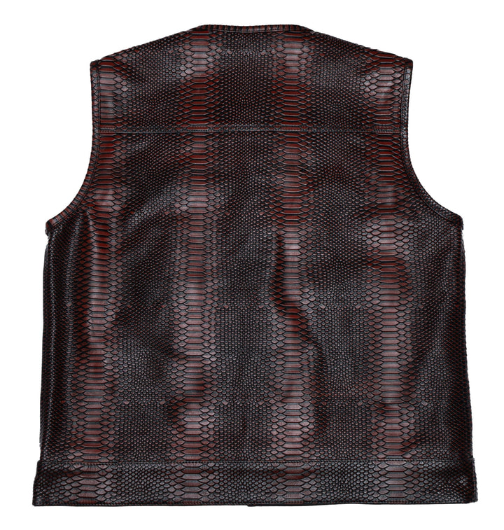 Cleaver Culture Cali Cut Vest - Ox Blood Dragon Leather