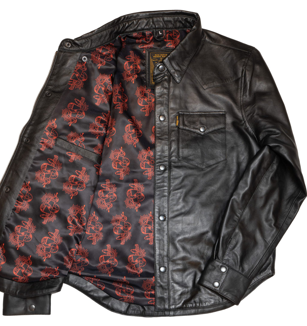 Cleaver Culture Women's Western Shirt - Distressed Black Leather