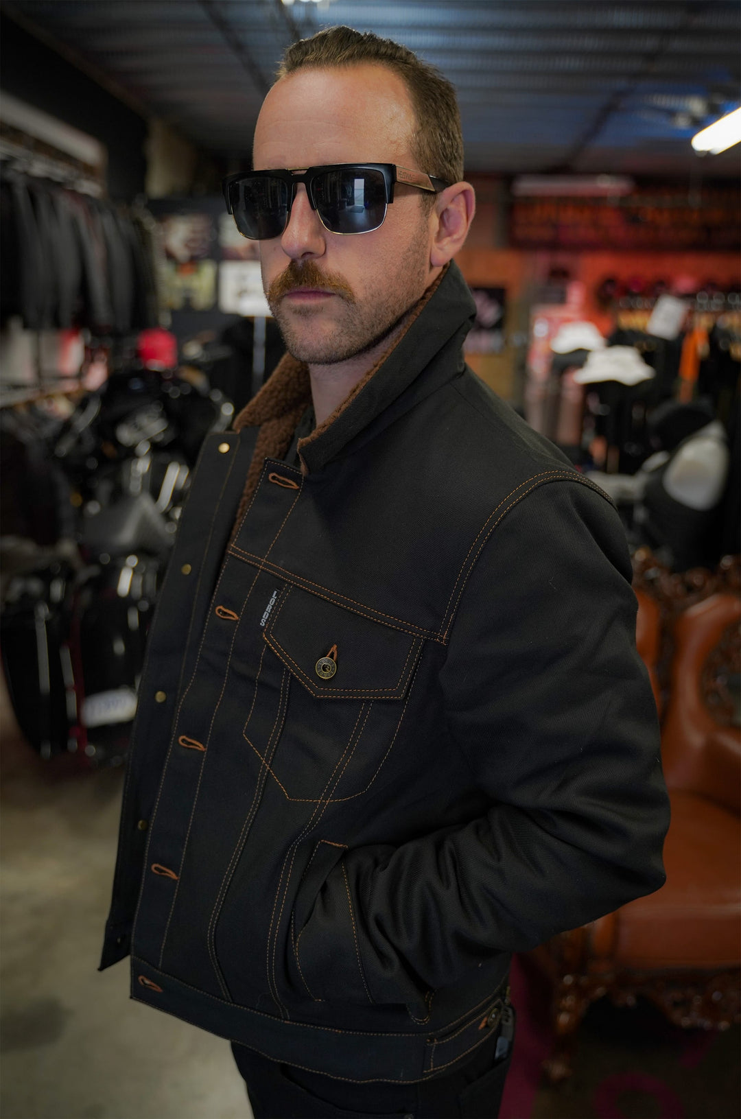 Veste Steazy Ryder - Sherpa en denim noir