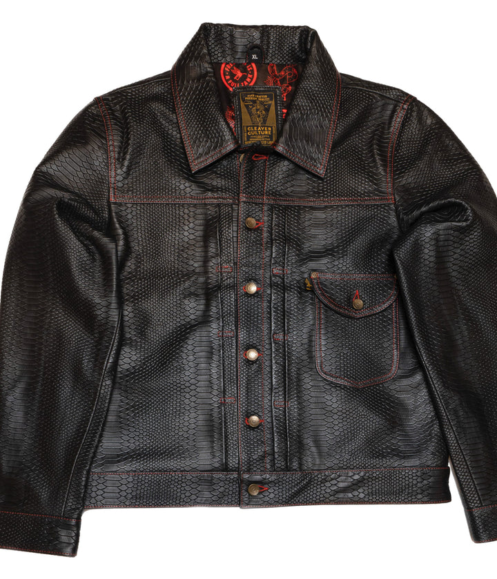 Chaqueta Steazy Ryder de Lords x Cleaver Culture - Cuero de dragón negro