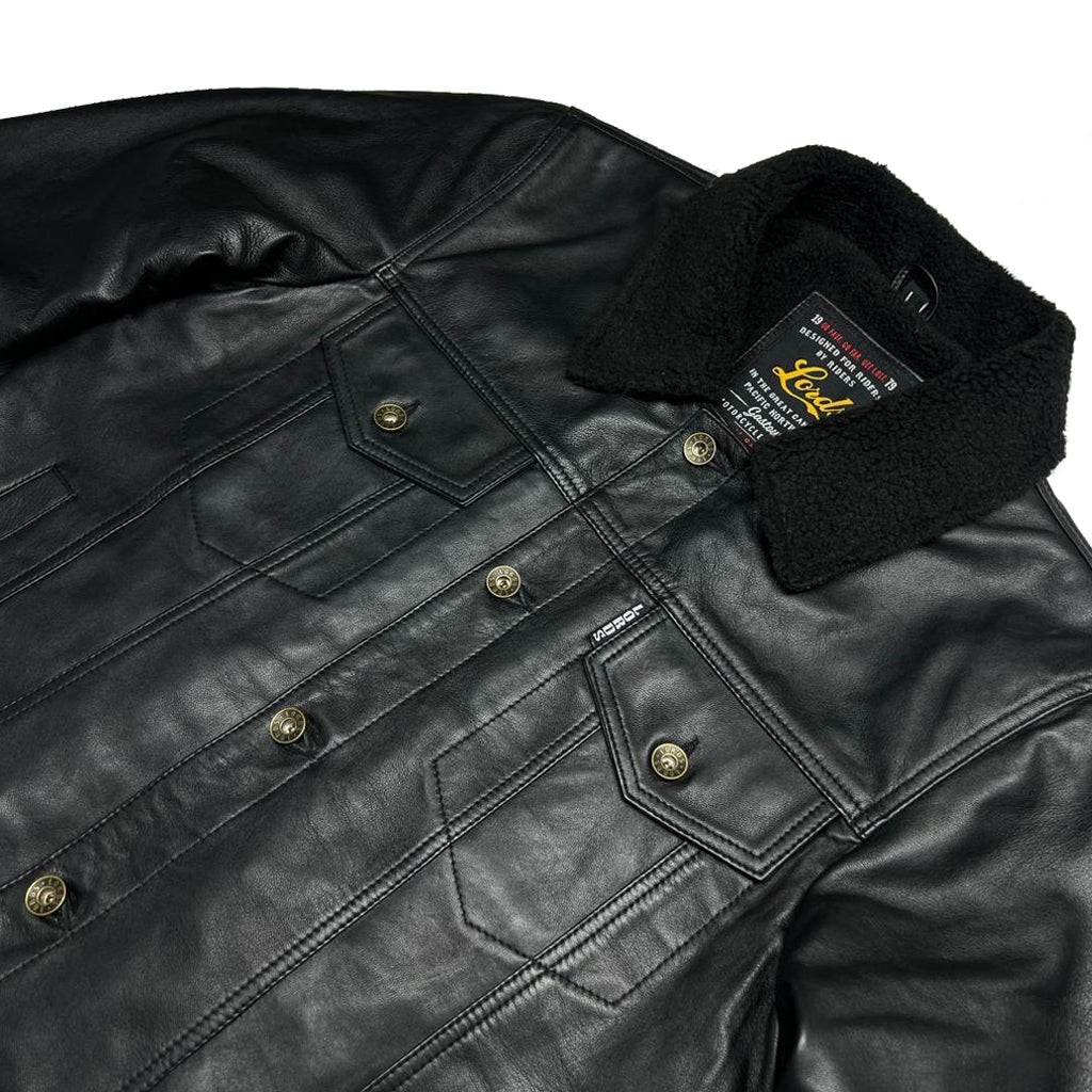 Chaqueta Steazy Ryder de Lords x Cleaver Culture - Sherpa de cuero negro