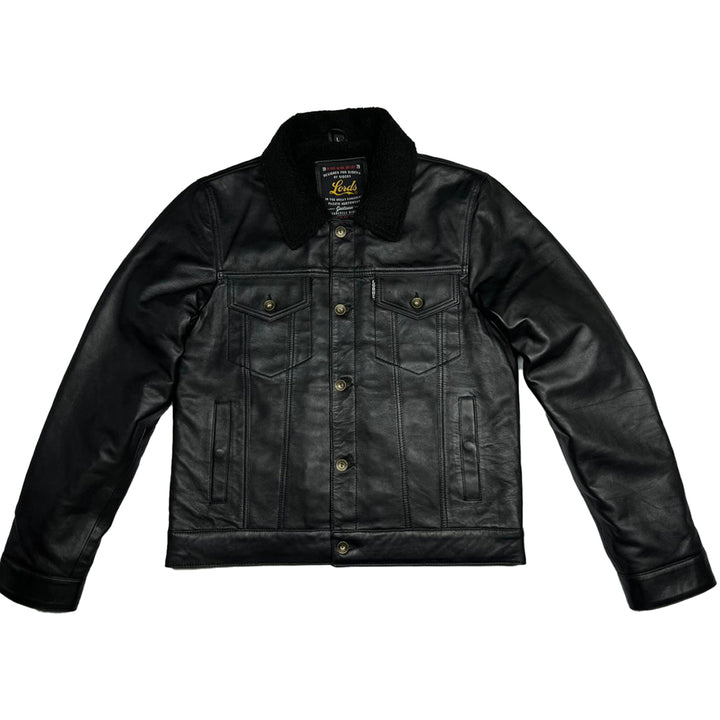 Chaqueta Steazy Ryder de Lords x Cleaver Culture - Sherpa de cuero negro