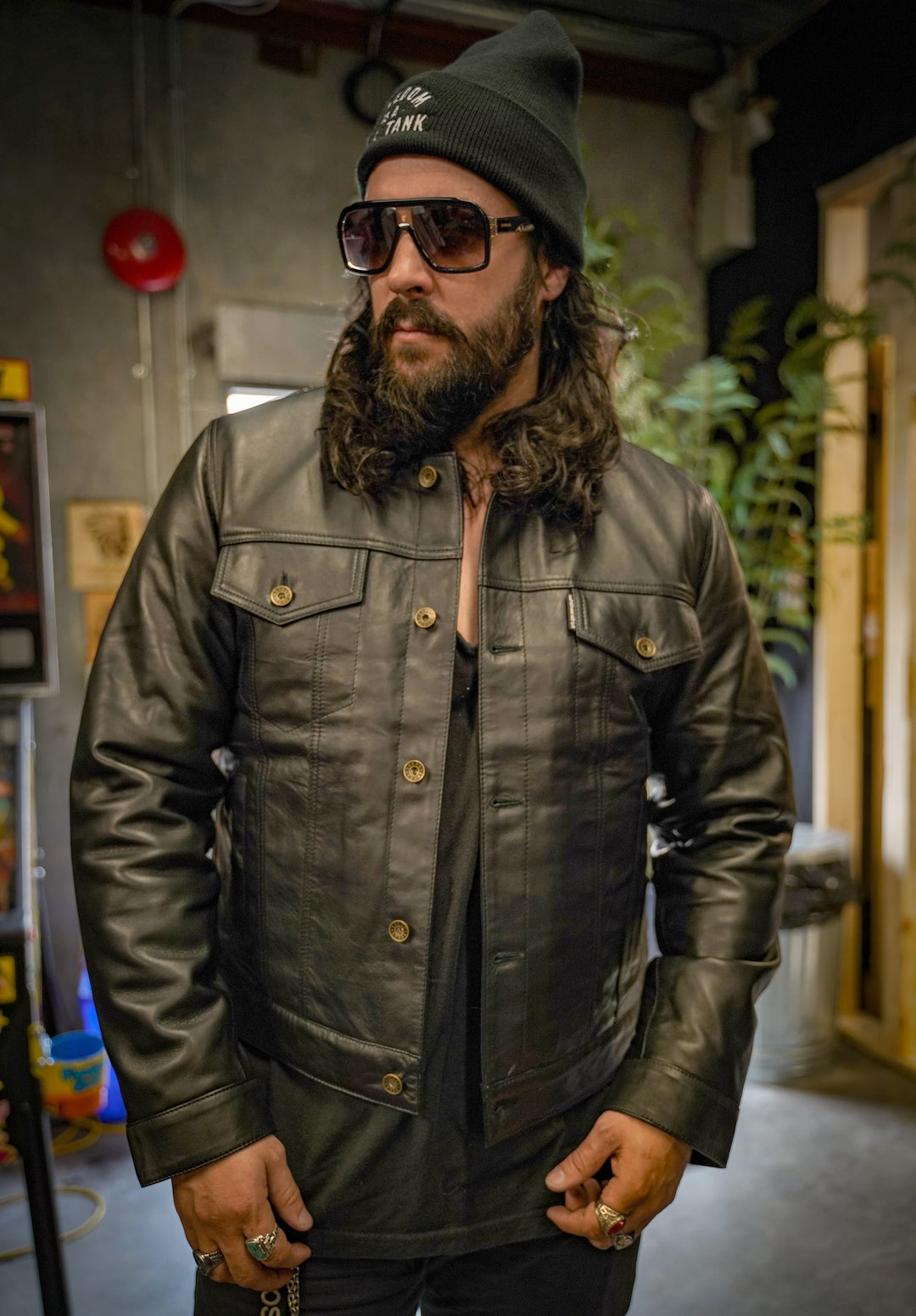 Chaqueta Steazy Ryder de Lords x Cleaver Culture - Sherpa de cuero negro