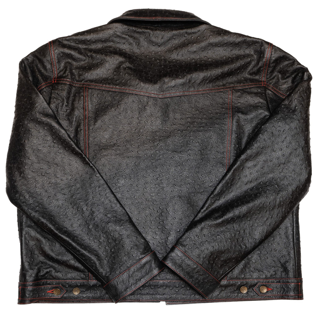 Chaqueta Steazy Ryder de Lords x Cleaver Culture - Piel de avestruz negra
