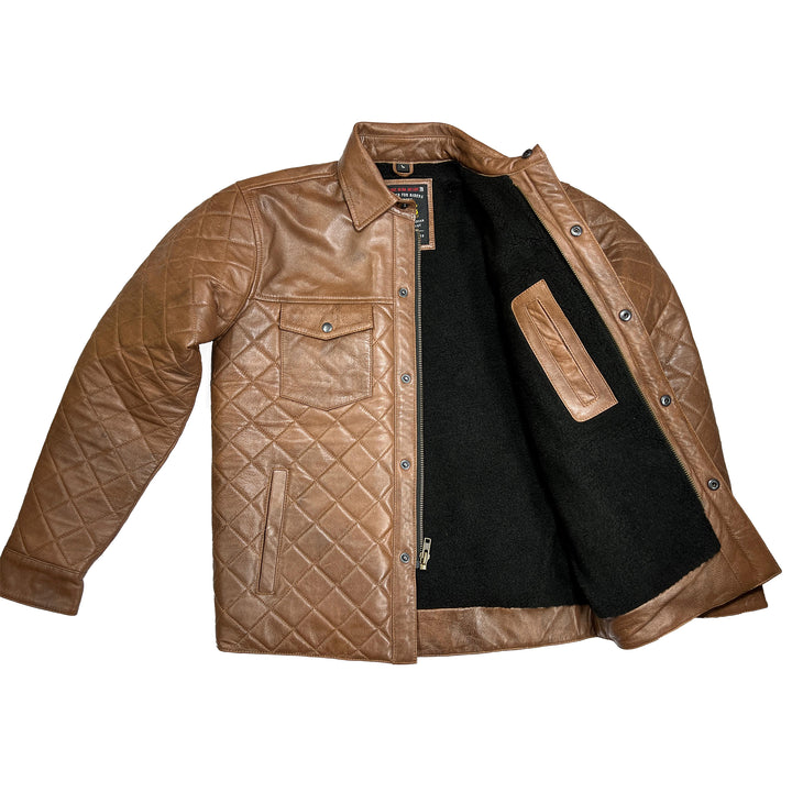 Chaqueta reguladora Lords x Cleaver Culture - Sherpa de cuero marrón