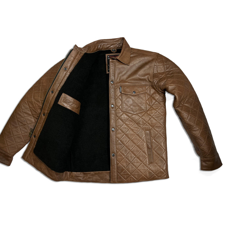 Chaqueta reguladora Lords x Cleaver Culture - Sherpa de cuero marrón