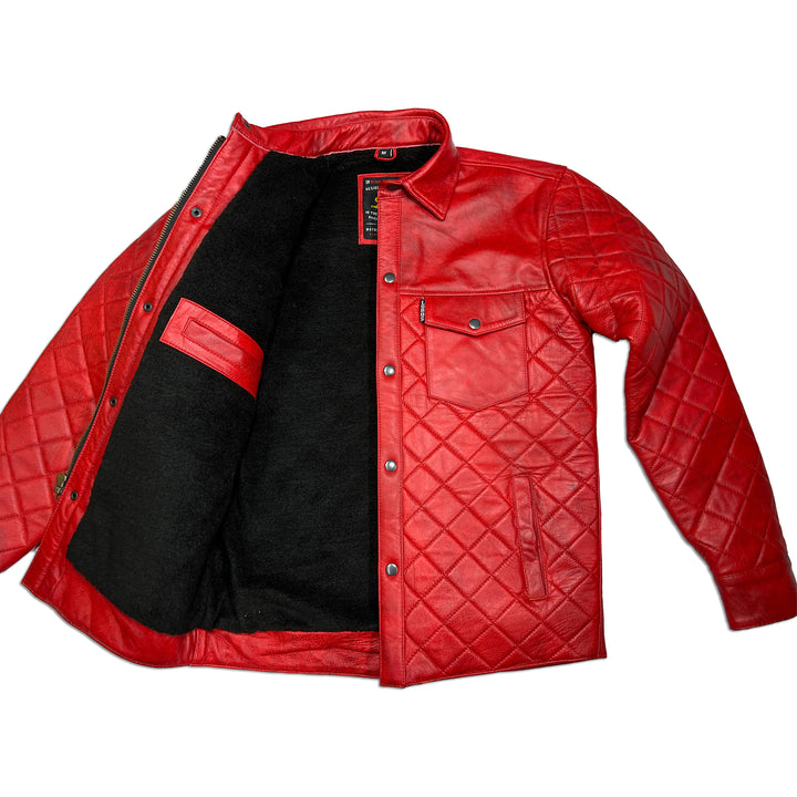Chaqueta reguladora Lords x Cleaver Culture - Sherpa de cuero rojo