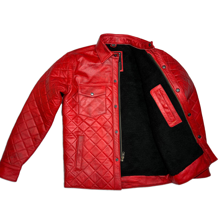 Chaqueta reguladora Lords x Cleaver Culture - Sherpa de cuero rojo