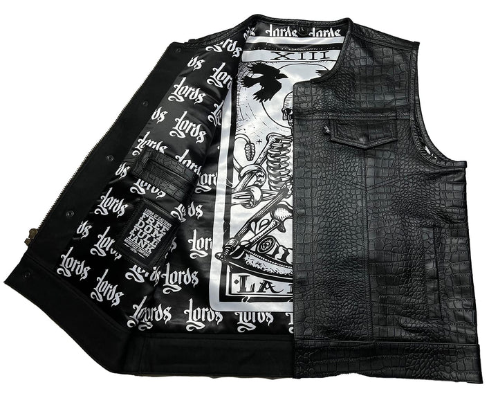Chaleco de motociclista Lords x Cleaver Culture - Cocodrilo negro