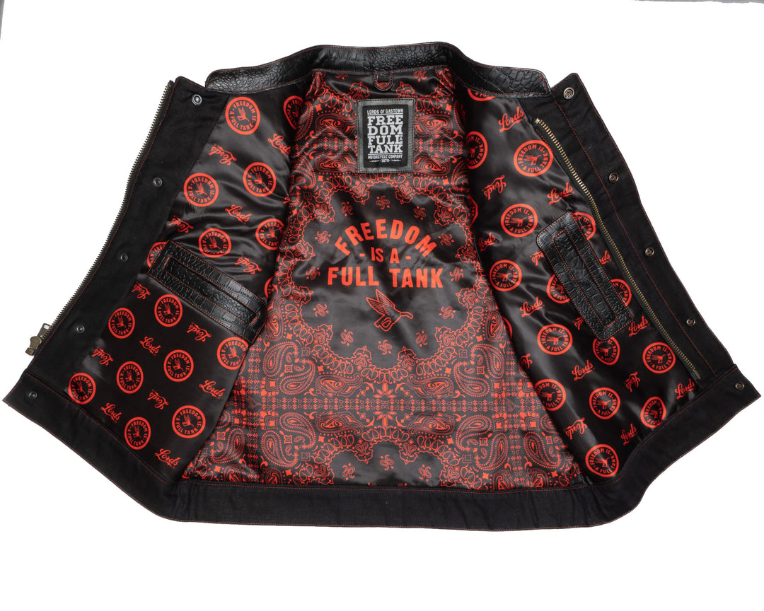 Chaleco de motociclista Lords x Cleaver Culture - Piel de cocodrilo