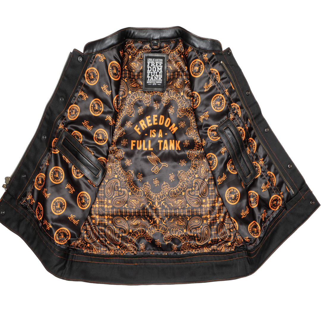 Gilet moto Lords x Cleaver Culture - Noir/Orange