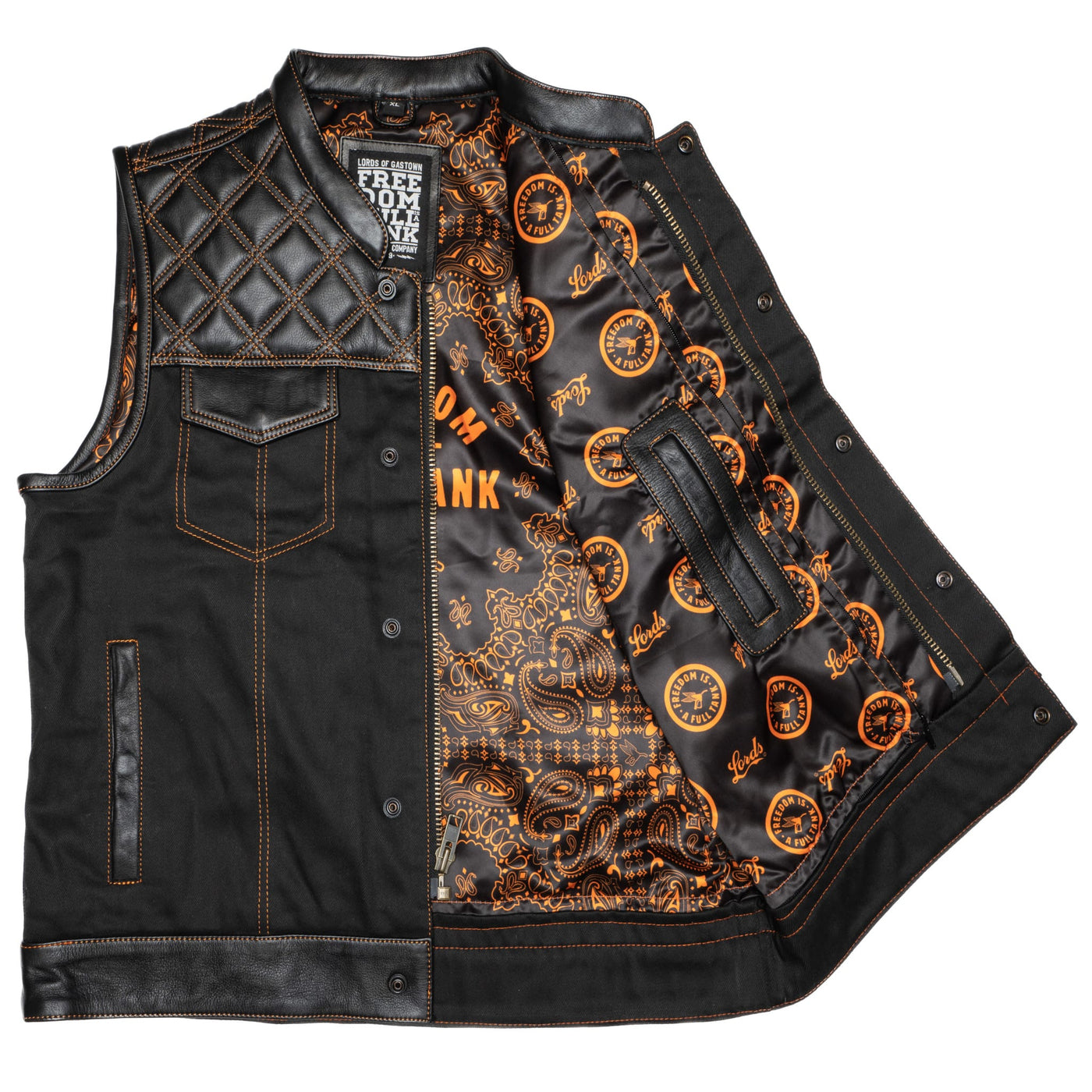 Lords x Cleaver Culture Moto Vest - Black/Orange