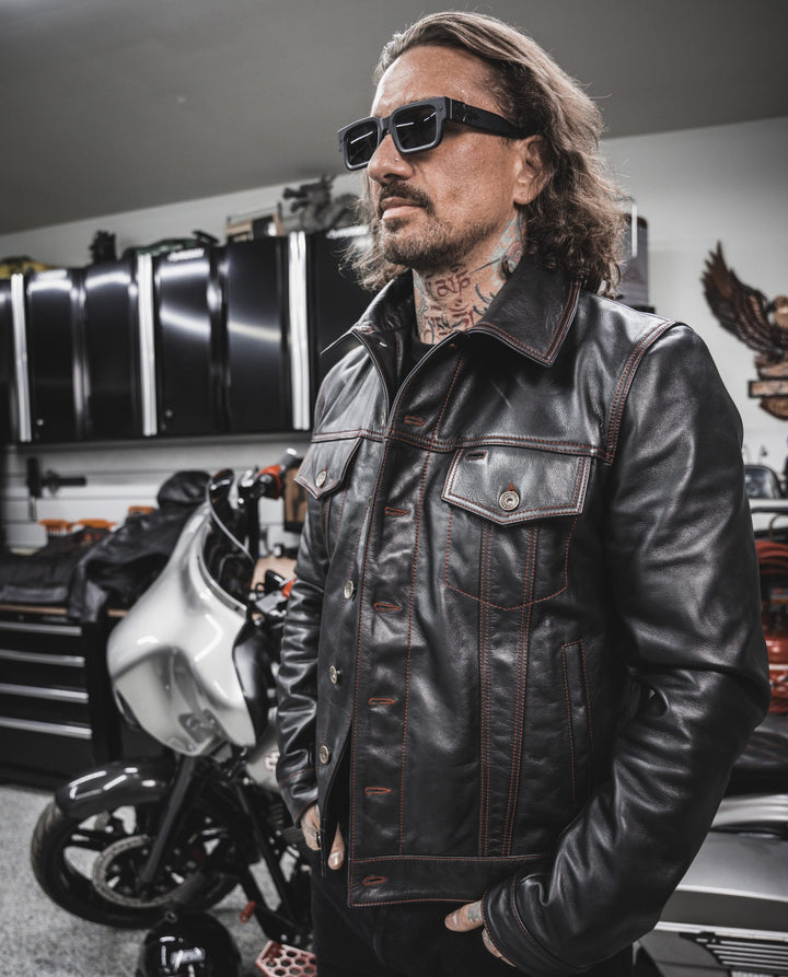 Chaqueta Steazy Ryder Cruiser de cuero negro