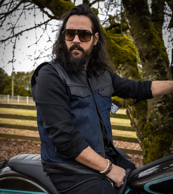 Gilet moto Lords x Cleaver Culture - Bleu/Noir