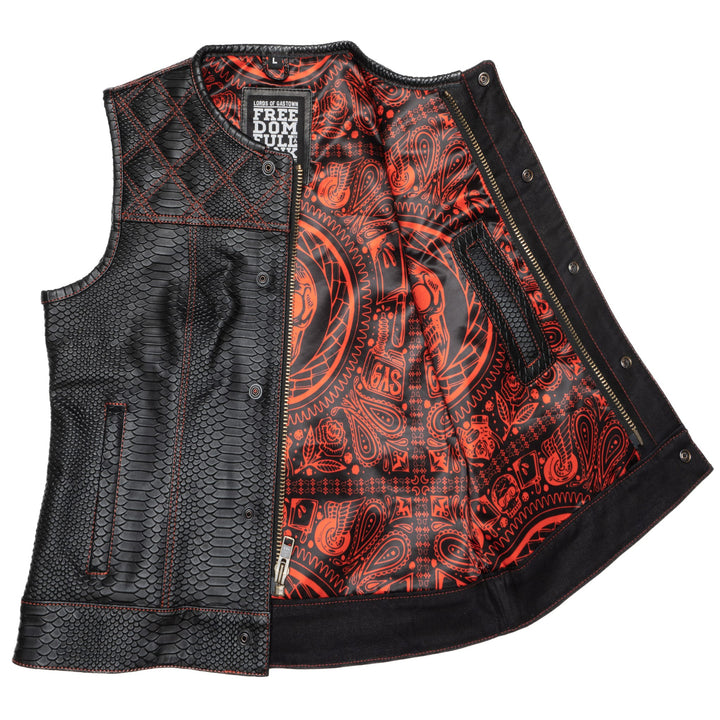 Chaleco de motociclista Lords x Cleaver Culture para mujer - Dragon Leather