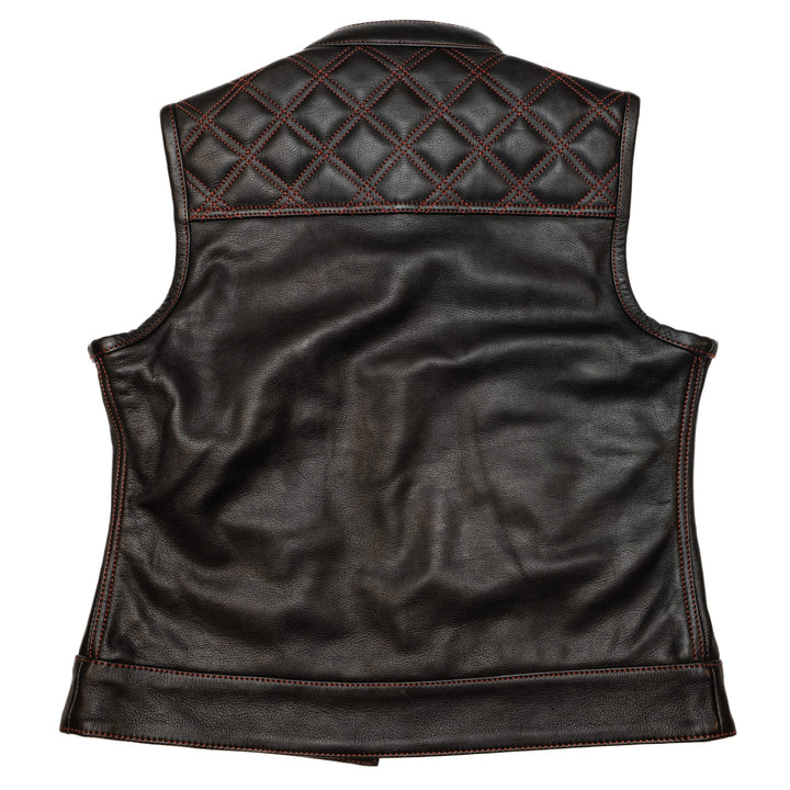 Chaleco de motociclista Lords x Cleaver Culture para mujer - Cuero negro