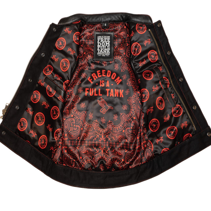Chaleco de motociclista Lords x Cleaver Culture para mujer - Cuero negro