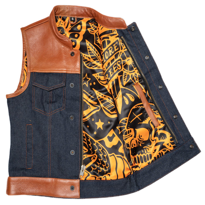 Chaleco de motociclista Lords x Cleaver Culture para mujer - Denim azul