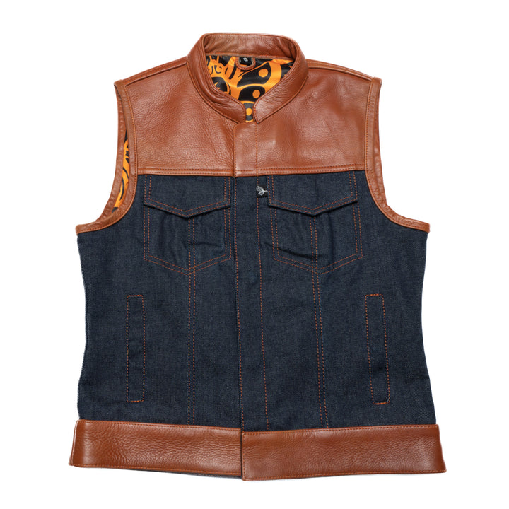 Chaleco de motociclista Lords x Cleaver Culture para mujer - Denim azul