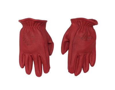 Red Nancy Women's Leather Riding Gloves