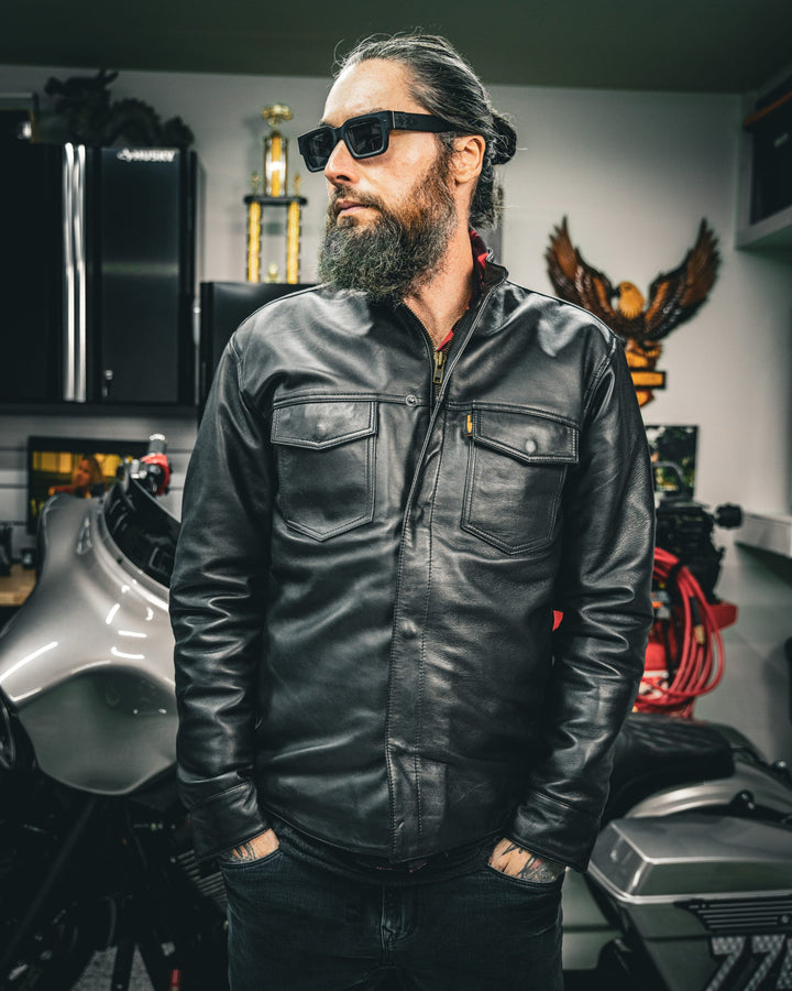 Cleaver Culture Preacher Shirt - Black Leather