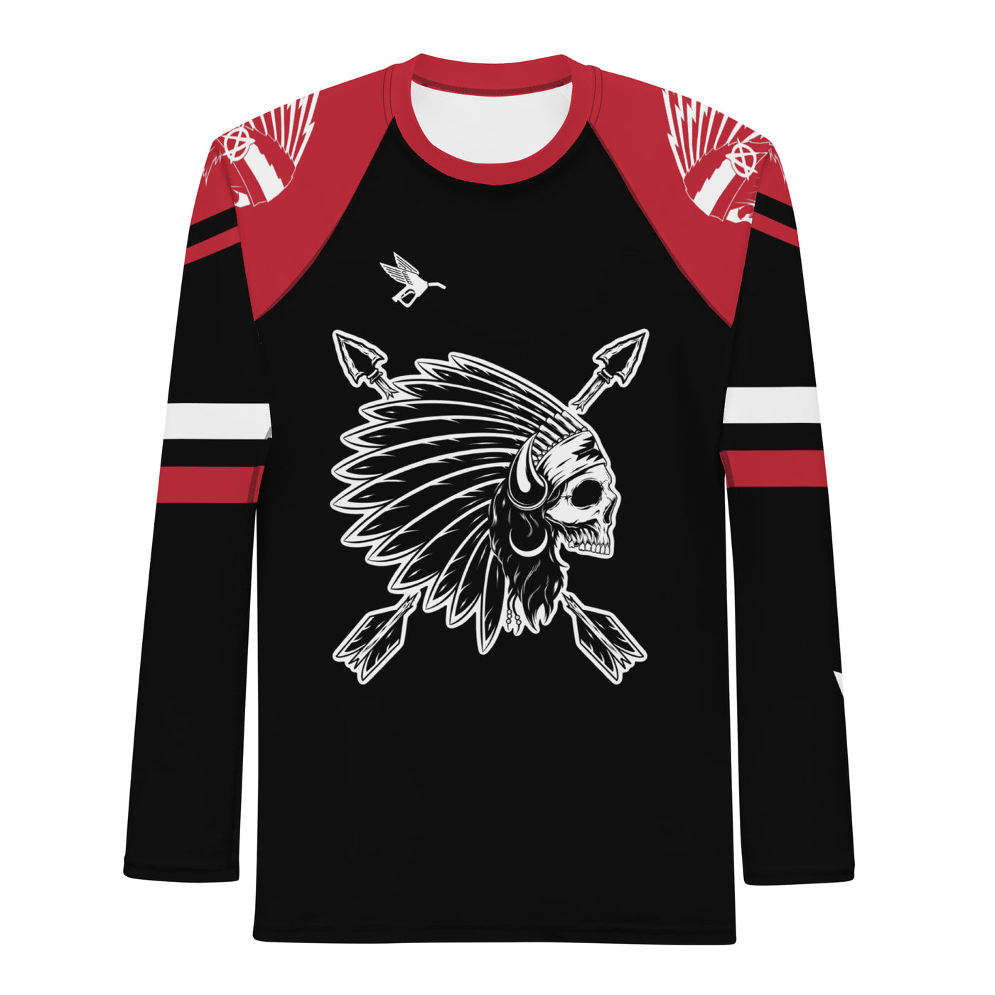 Chief Rocka Rash Guard - Black/Red
