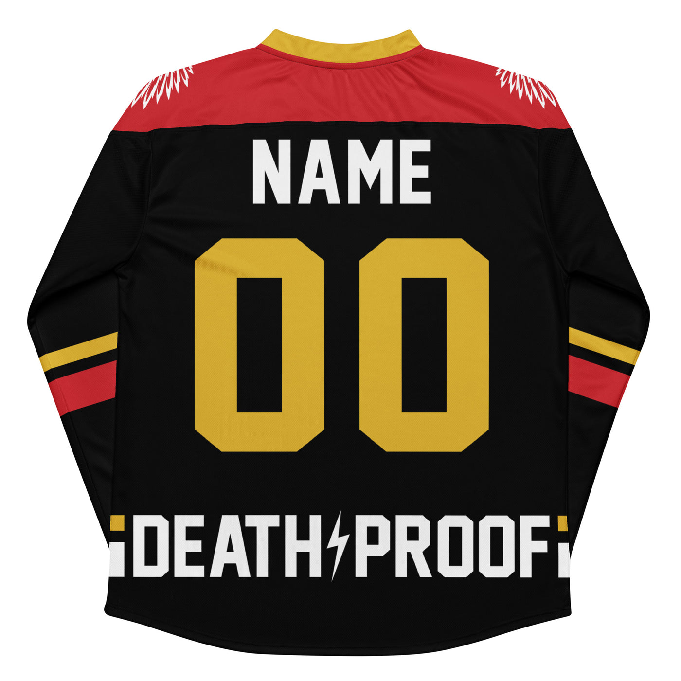 Custom Fire Bird Hockey Jersey - Black/Red