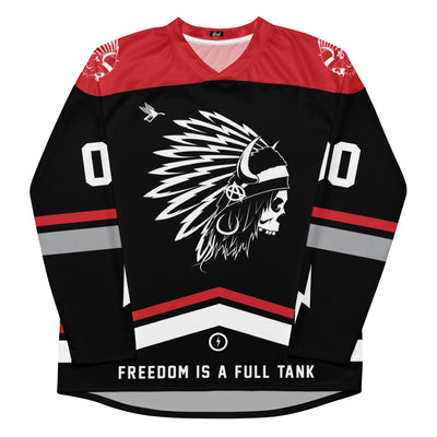 Custom OG Chief Hockey Jersey - Black/Red