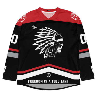 Custom OG Chief Hockey Jersey - Black/Red