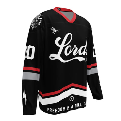 Custom Team Lords Hockey Jersey - Black