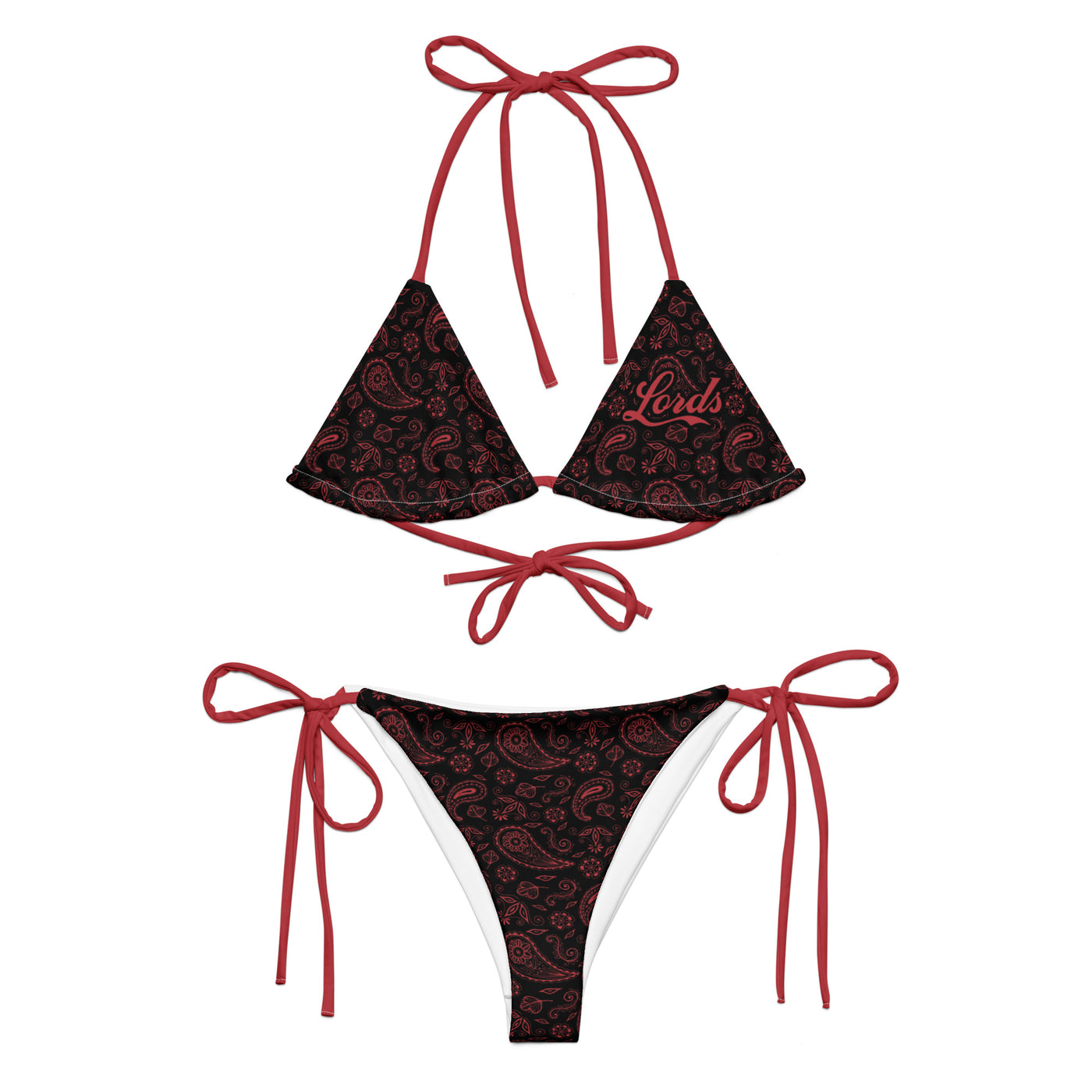 Lords String Bikini - Black/Red Bandana