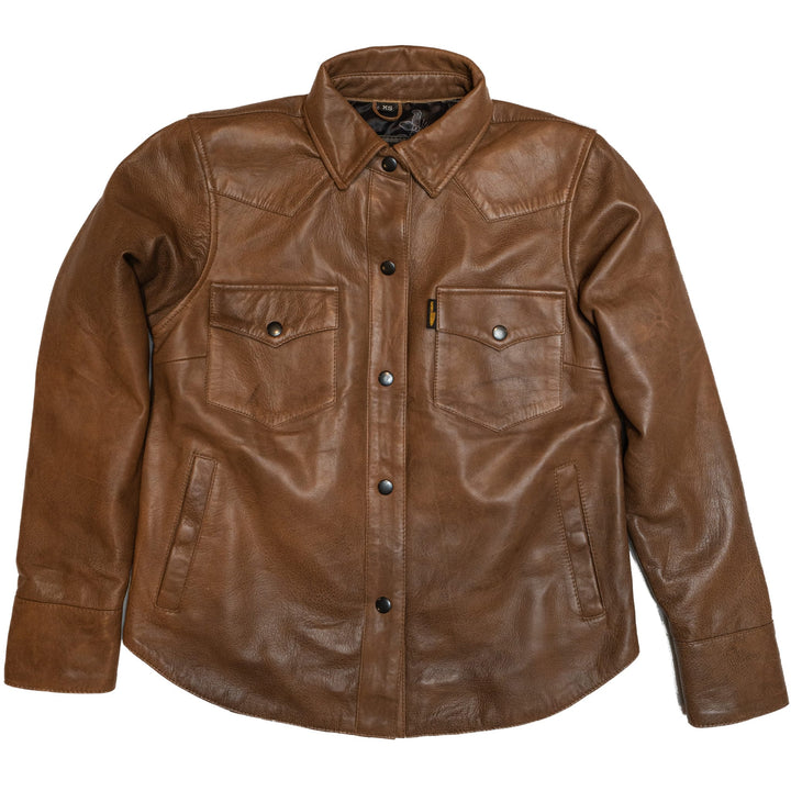 Cleaver Culture Women's Western Shirt - Distressed Brown Leather