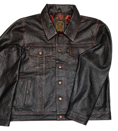 Lords x Cleaver Culture Steazy Ryder Jacket - Black Ostrich Leather