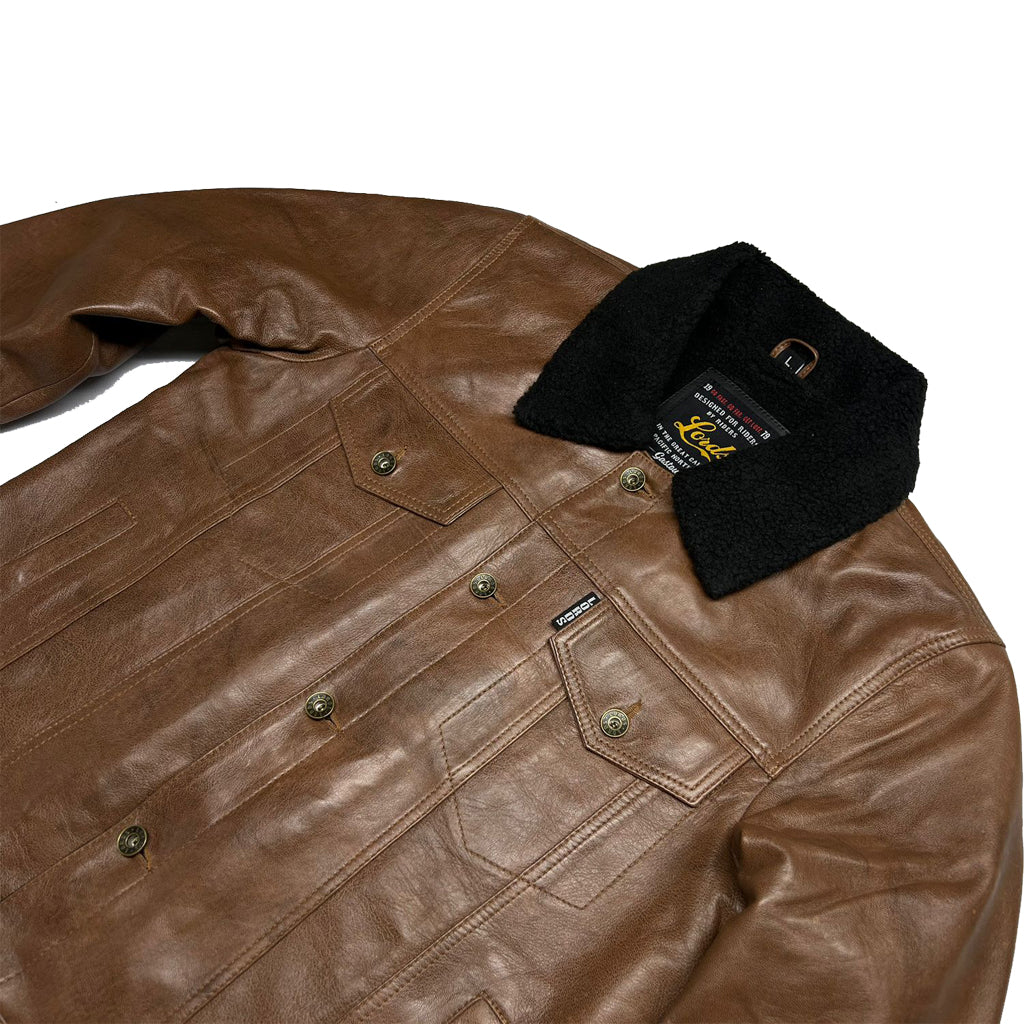 Lords x Cleaver Culture Steazy Ryder Jacket - Brown Leather Sherpa