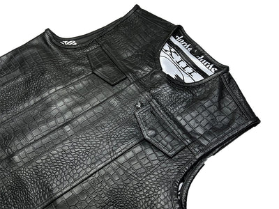 Lords x Cleaver Culture Moto Vest - Black Crocodile