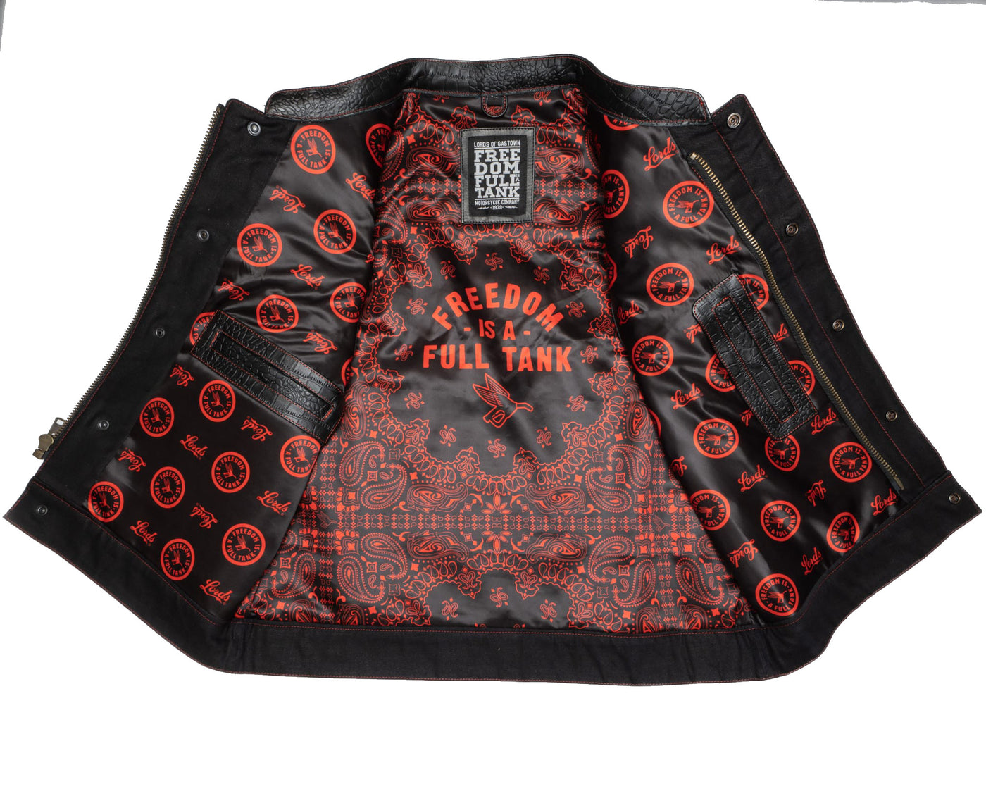 Lords x Freedom Is A Full Tank Moto Vest - Crocodile Leather