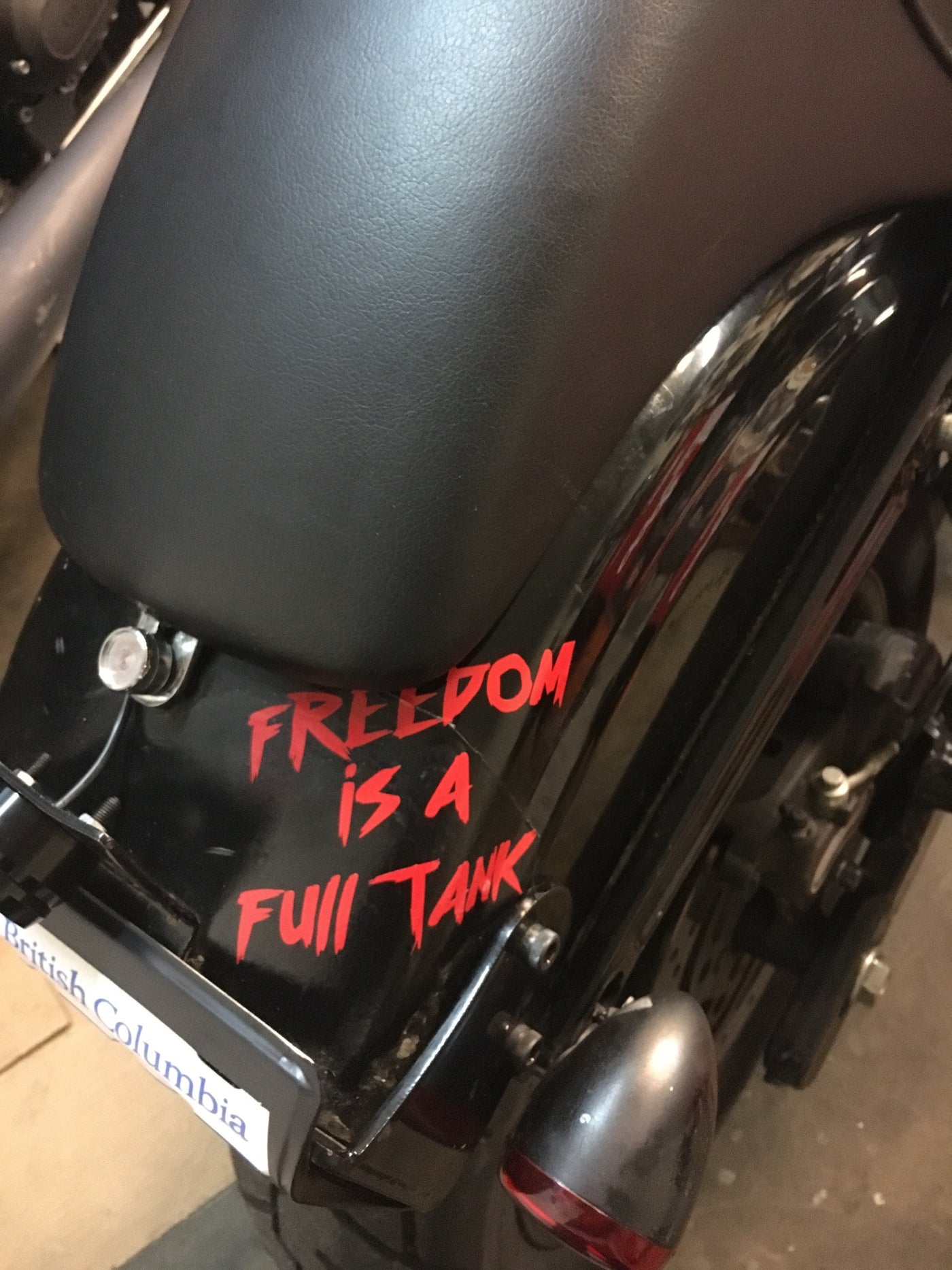 Lords x Freedom is a Full Tank Die Cut Swingarm Decal